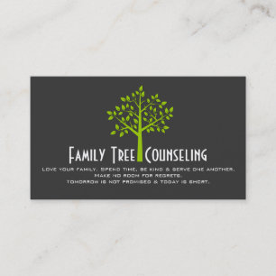 Tarjeta De Visita Árbol Verde Coaching de Vida Familiar Espiritual