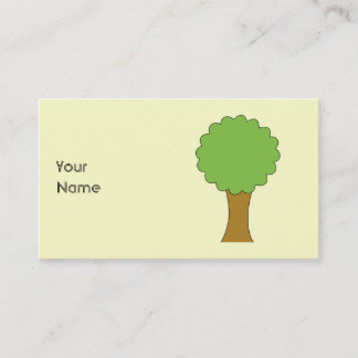 Tarjeta De Visita Árbol verde. En el fondo poner crema