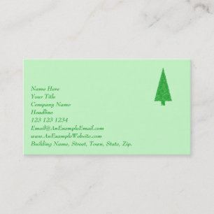 Tarjeta De Visita Árbol verde. Navidad, abeto, árbol imperecedero