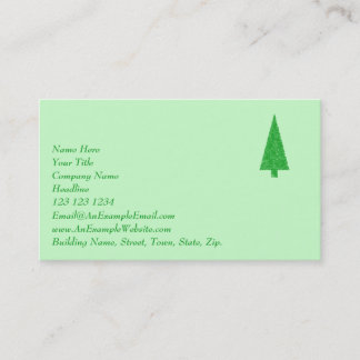 Tarjeta De Visita Árbol verde. Navidad, abeto, árbol imperecedero