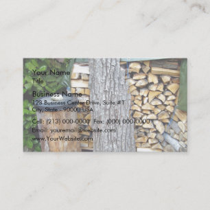 Tarjeta De Visita Árbol viejo y troncos de corte