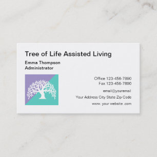Tarjeta De Visita Árbol vivo asistido de la vida