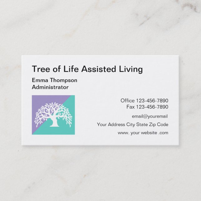 Tarjeta De Visita Árbol vivo asistido de la vida (Anverso)