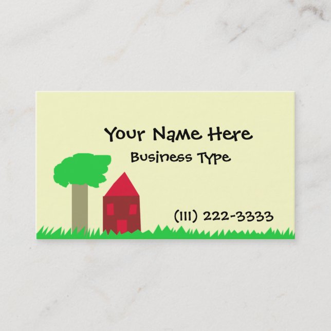Tarjeta De Visita Árbol y casa (Anverso)