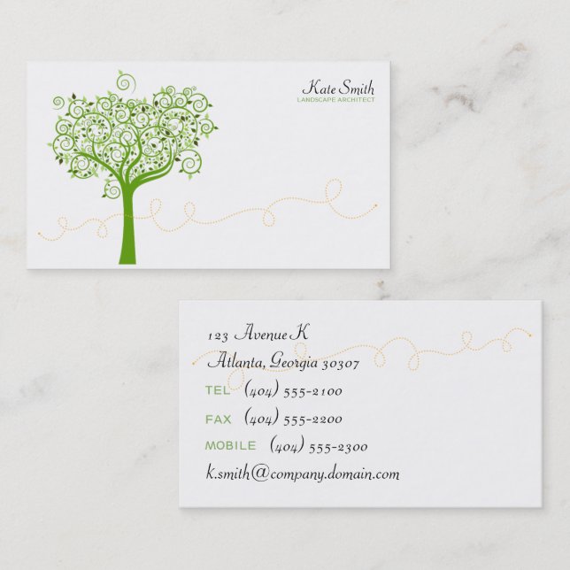 Tarjeta De Visita Árbol y remolque (Anverso / Reverso)