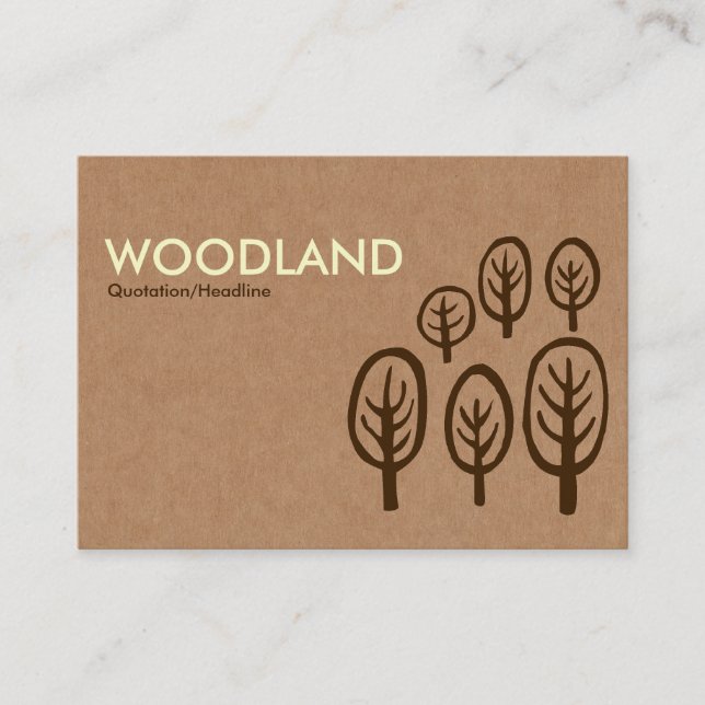 Tarjeta De Visita Arbolado - crema + Brown oscuro en la caja de (Anverso)
