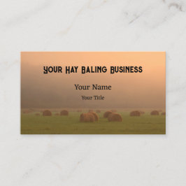 Tarjeta De Visita Arbolado rural rústico Hay Bales Atardecer