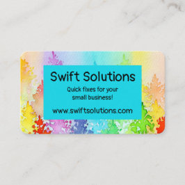 Tarjeta De Visita Árboles acuarelas del arcoiris