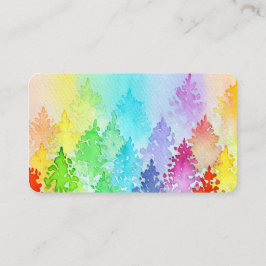Tarjeta De Visita Árboles acuarelas del arcoiris
