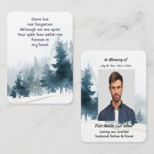 Tarjeta De Visita Árboles Bosque Invierno Salvaje Foto Oración Memor