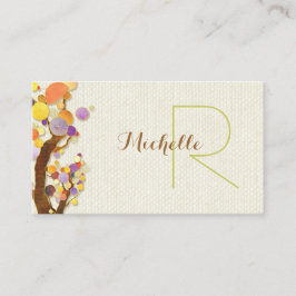 Tarjeta De Visita Árboles caprichosos + Monograma Burlap