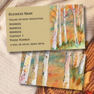 Tarjeta De Visita Árboles de agua de otoño