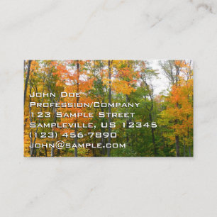 Tarjeta De Visita Árboles de Arce de Otoño Fotografía de la Naturale