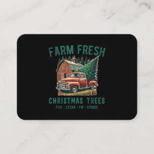 Tarjeta De Visita Árboles de Navidad Frescos de Granja en Camión Roj