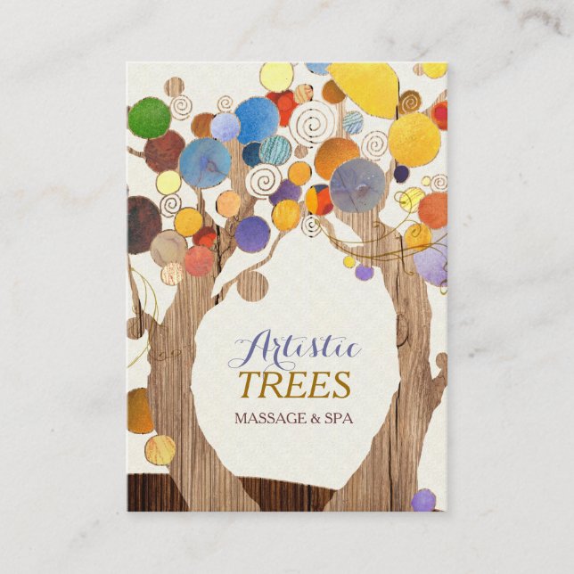 Tarjeta De Visita Árboles texturados de madera de cadera (Anverso)