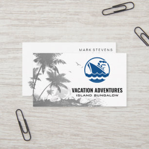 Tarjeta De Visita Árboles tropicales   Barco de crucero