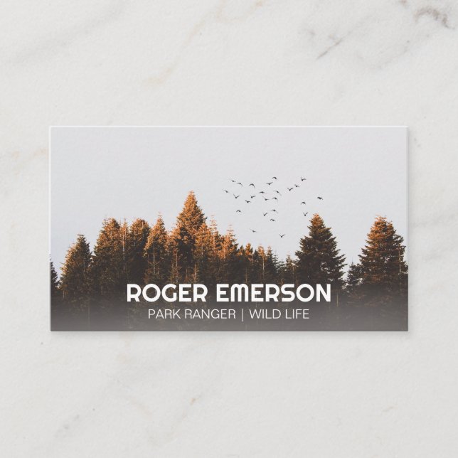 Tarjeta De Visita Árboles y aves | Exterior (Anverso)