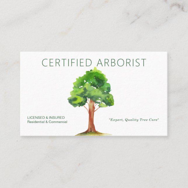 Tarjeta de visita Arborist (Anverso)