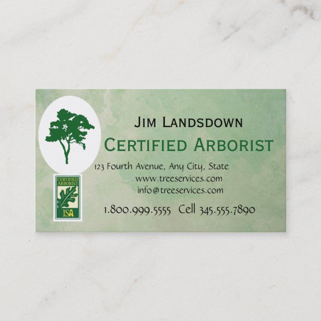 Tarjeta de visita Arborist de árbol personalizado (Anverso)