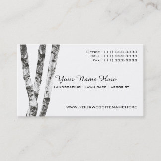 Tarjeta De Visita Arborista paisajista de Birch Trees