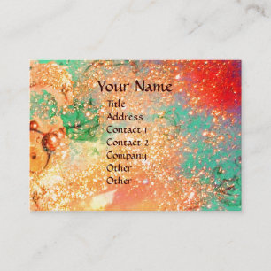 Tarjeta De Visita ARCADIA, MAGIC GOLKLES FLORALES ROJO PISO Verde