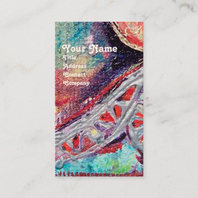 Tarjeta De Visita ARCADIA , Resumen de Plata Azul Rojo (Anverso)