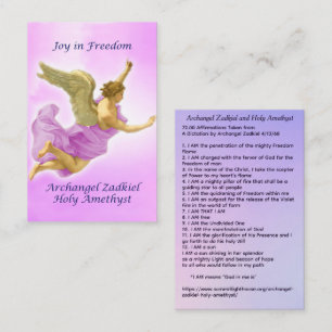 Tarjeta De Visita Arcángel Zadkiel y Santa Amatista