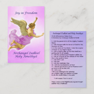 Tarjeta De Visita Arcángel Zadkiel y Santa Amatista
