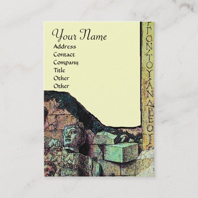 Tarjeta De Visita ARCHEO/Anticuario,Monograma de arqueología,Marrón  (Anverso)