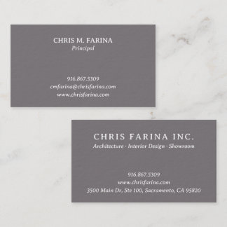 Tarjeta De Visita Architect Firm Business Card in Fossil Gray
