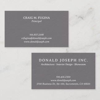 Tarjeta De Visita Architect Firm Business Card in Fossil Gray