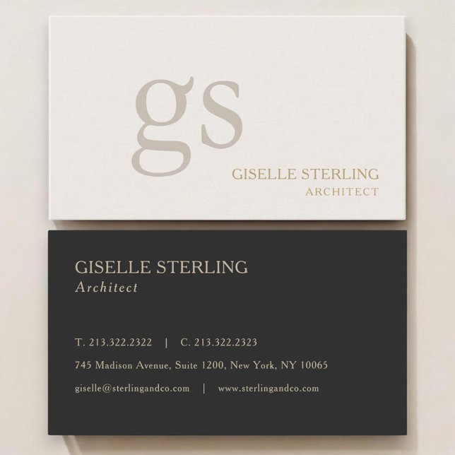 Tarjeta De Visita Architect Monogram Professional (Subido por el creador)