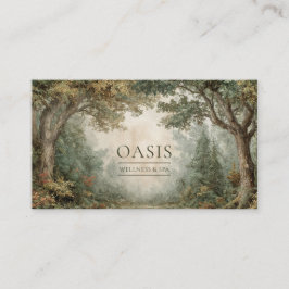 Tarjeta De Visita Arco de Bosque de Árboles Antiguos Paisaje Rústico