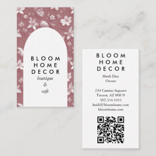 Tarjeta De Visita Arco de código QR para fotografías de flores rosas