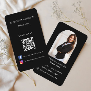 Tarjeta De Visita Arco de fotos negro Código Qr medios sociales