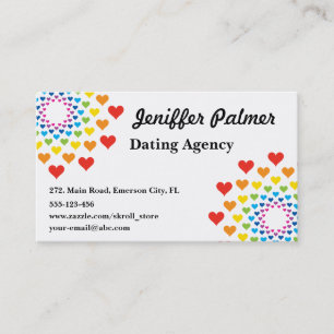 Tarjeta De Visita arco iris de bonito de corazones