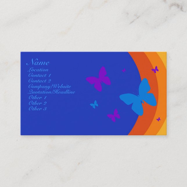 Tarjeta De Visita Arco iris de la mariposa (Anverso)