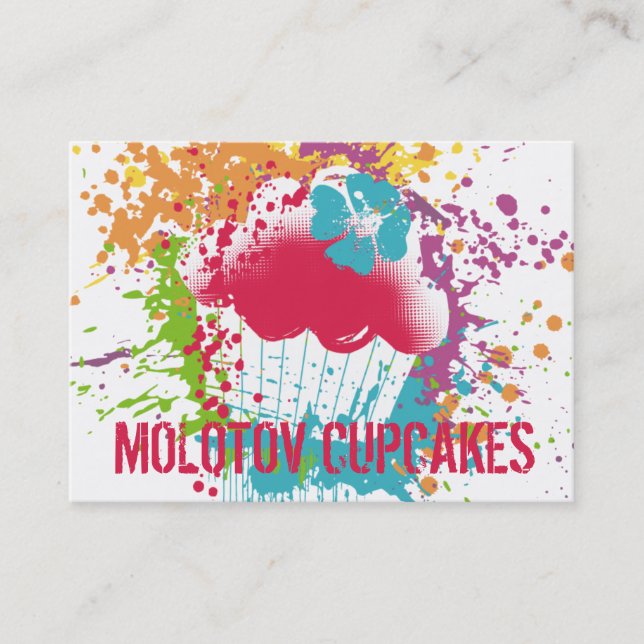 Tarjeta De Visita Arco iris de la salpicadura del grunge de la (Anverso)