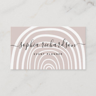 Tarjeta De Visita Arco sutil Rosa neutral a la moda