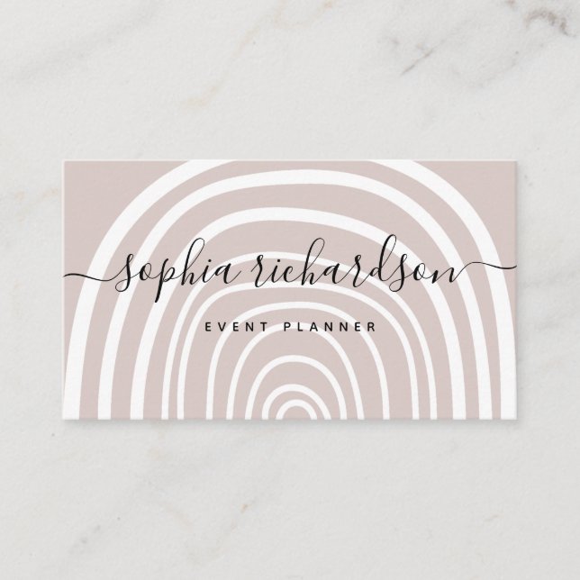 Tarjeta De Visita Arco sutil | Rosa neutral a la moda (Anverso)