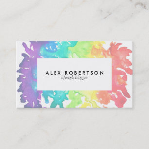 Tarjeta De Visita Arcoiris color pastel sencillo
