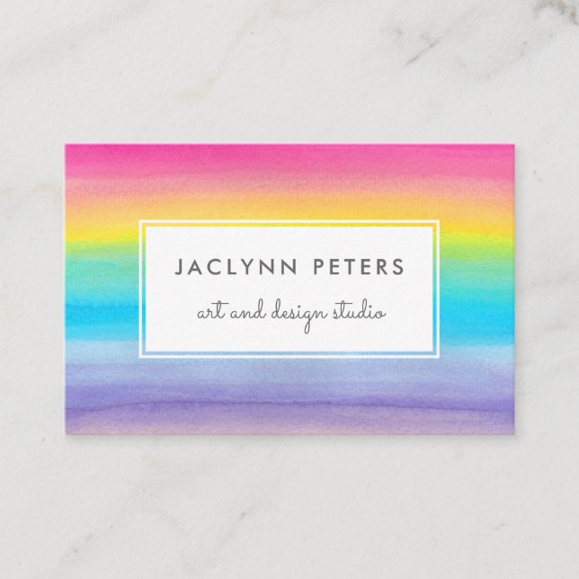 Tarjeta De Visita Arcoiris colorido (Anverso)