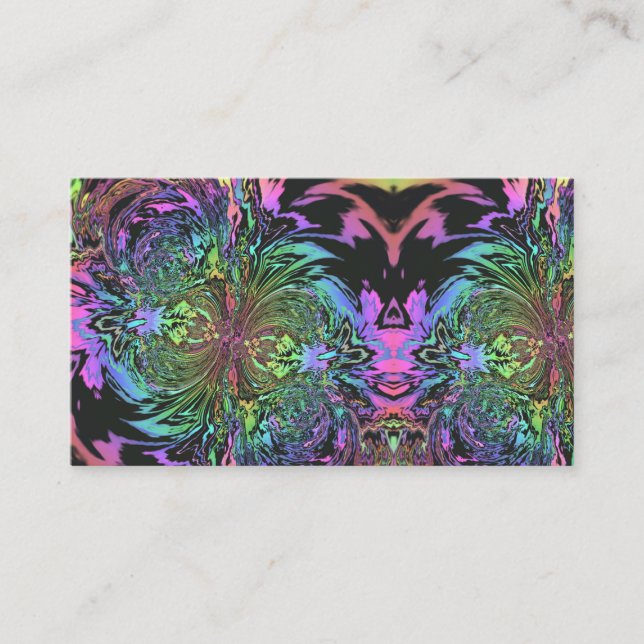 Tarjeta De Visita Arcoiris hippie floral (Anverso)
