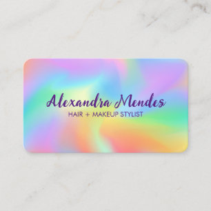 Tarjeta De Visita Arcoíris holograma femenino lujoso elegante
