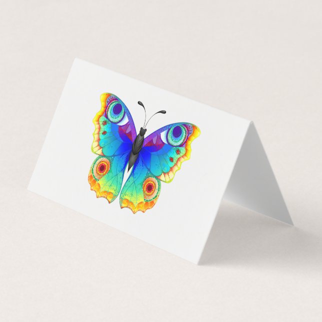 Tarjeta De Visita Arcoiris mariposa Peacock Eye (Anverso)