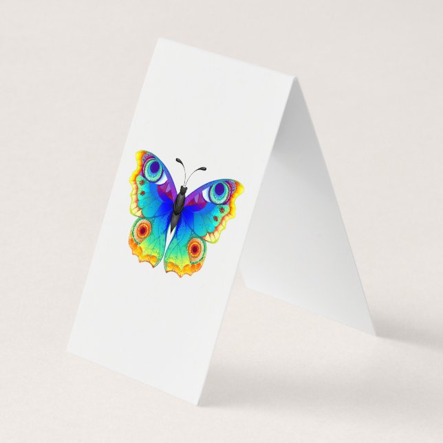 Tarjeta De Visita Arcoiris mariposa Peacock Eye (Reverso)
