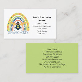 Tarjeta De Visita Arcoiris retro apurador de miel orgánica