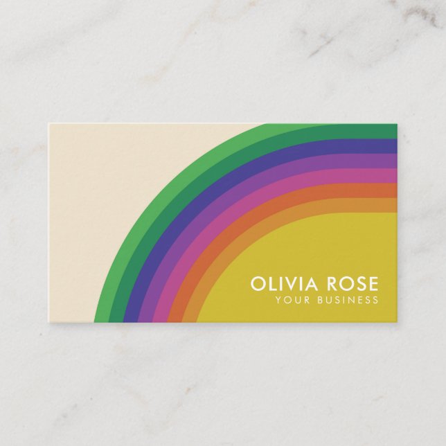 Tarjeta De Visita Arcoiris retro vintage (Anverso)
