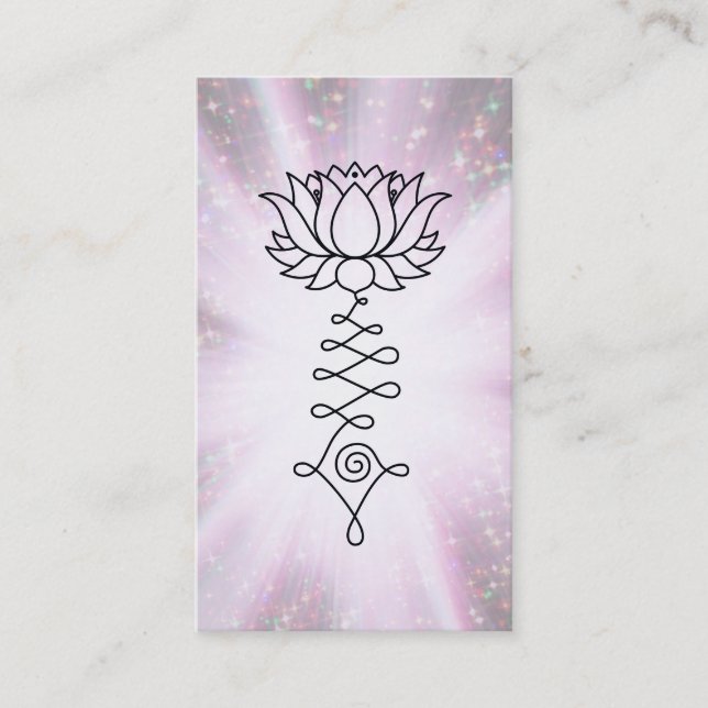 Tarjeta De Visita *~* Arcoiris Sparkles Lotus Reiki Energía Sanadora (Anverso)