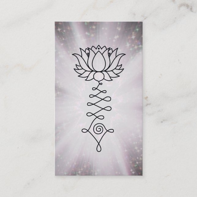 Tarjeta De Visita *~* Arcoiris Sparkles Lotus Reiki Energía Sanadora (Anverso)